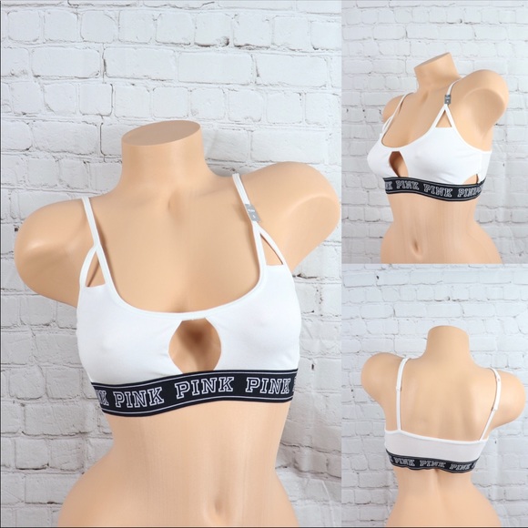 VS Pink Logo Scoop keyhole Sports Bra